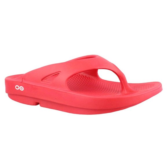 Oofos Women's Red Synthetic Upper Ooriginal Thong Flip Flop Sandals - Picture 4 of 5